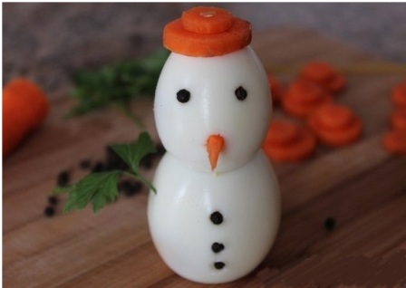 Готовим снеговика из продуктов